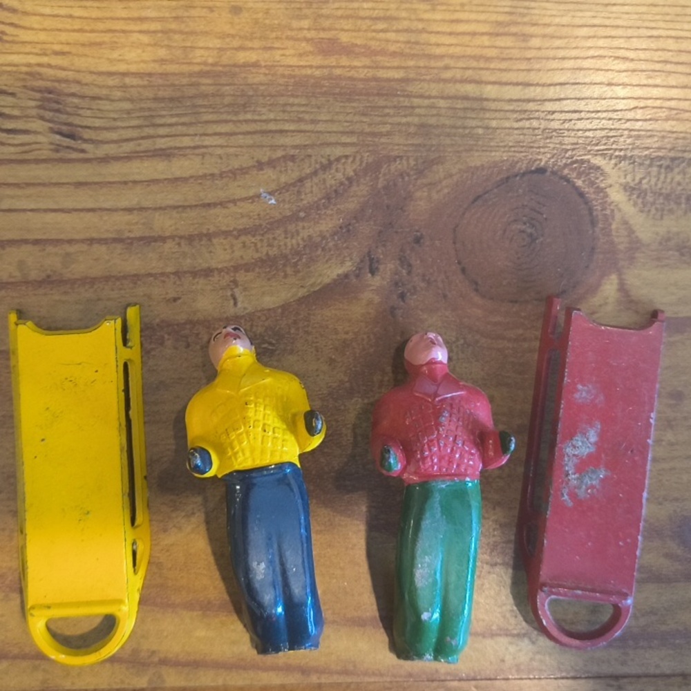Barclay Lead Figurines Vintage Christmas Village Holiday 1930 -40s ( 6 piece) - Picture 7 of 10